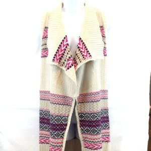 Max Studio Open Front Knit Vest Sleeveless Cardigan Girls Size M (10-12)